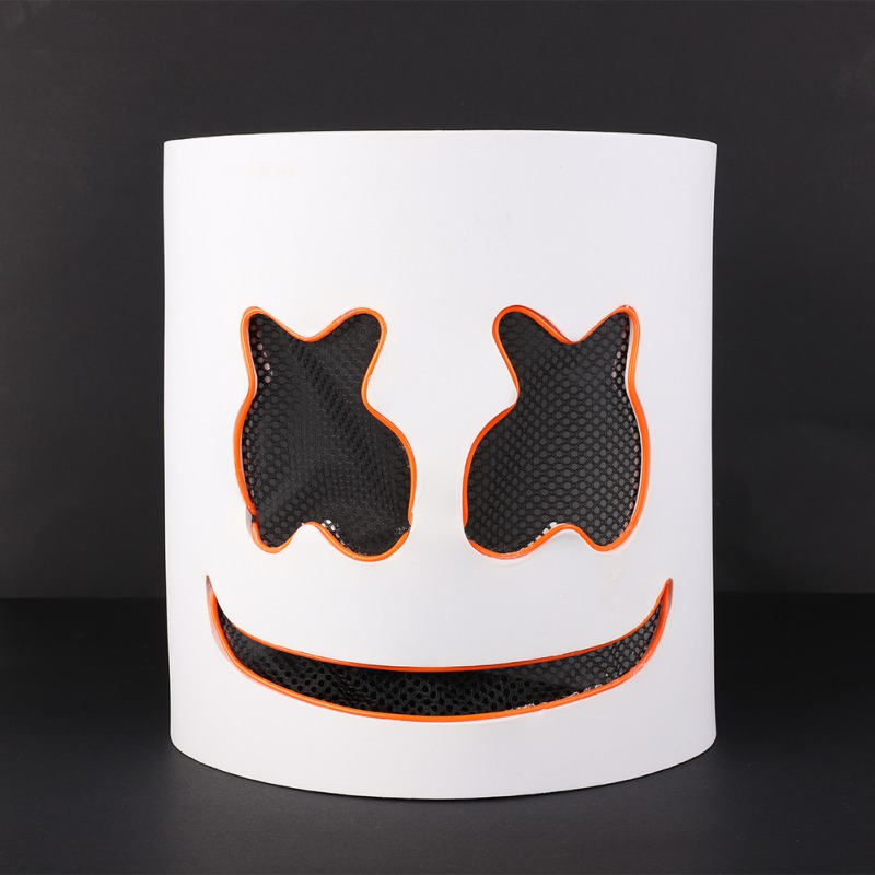Neu LED MarshMello DJ Maske Voller Kopf Helm Cosplay Marshmallow Party